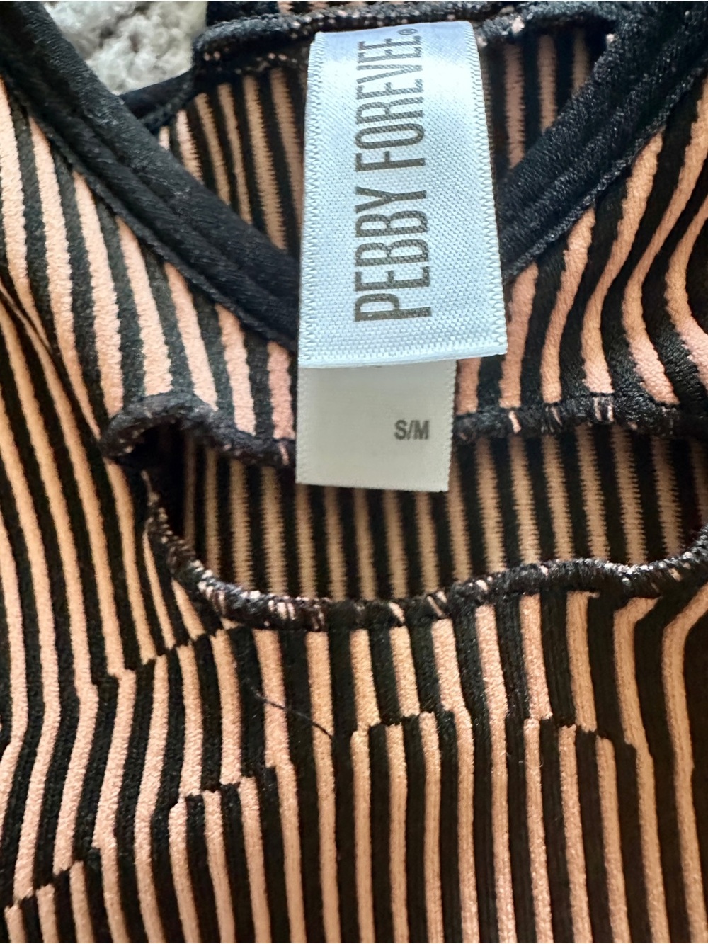 Striped Pink and Black Racerback Tank Top - Picture 3 of 6